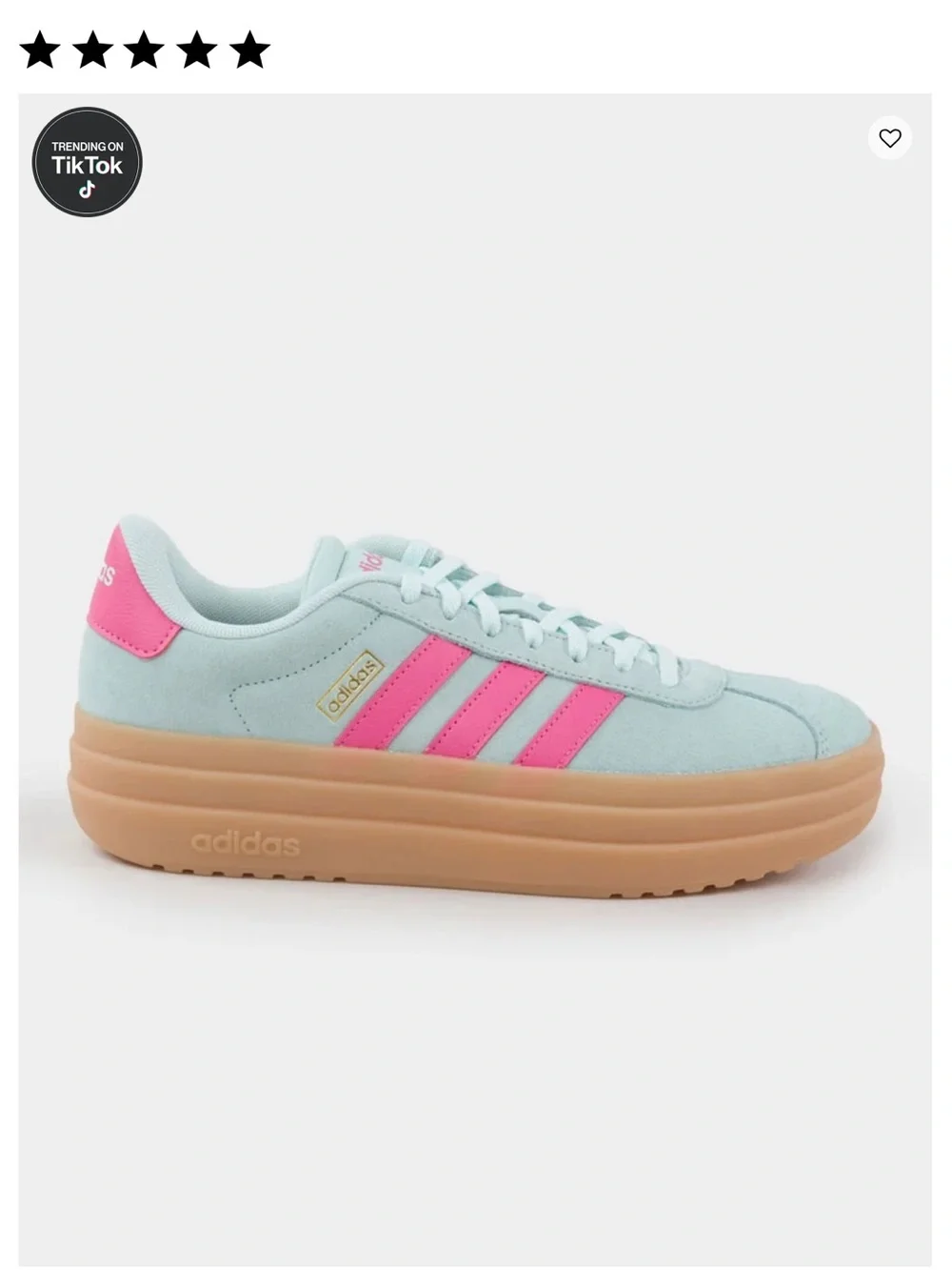 adidas Women's Mint Blue with Pink Stripes Platform Sneakers